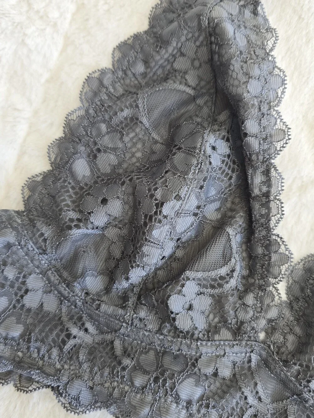 Free People Grey Lace Halter Bralette in Slate Gray Size S